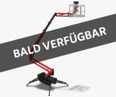 Die Hebebühne abgestützt und nach oben ausgefahren