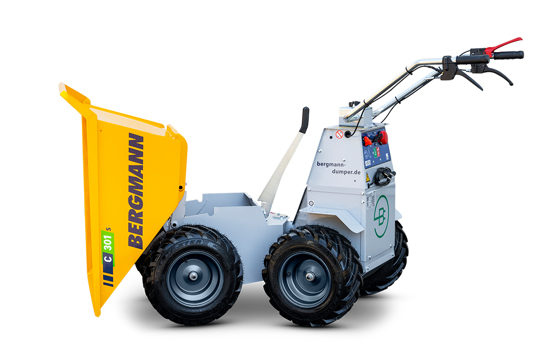 Der Dumper ausgekippt und freigestellt